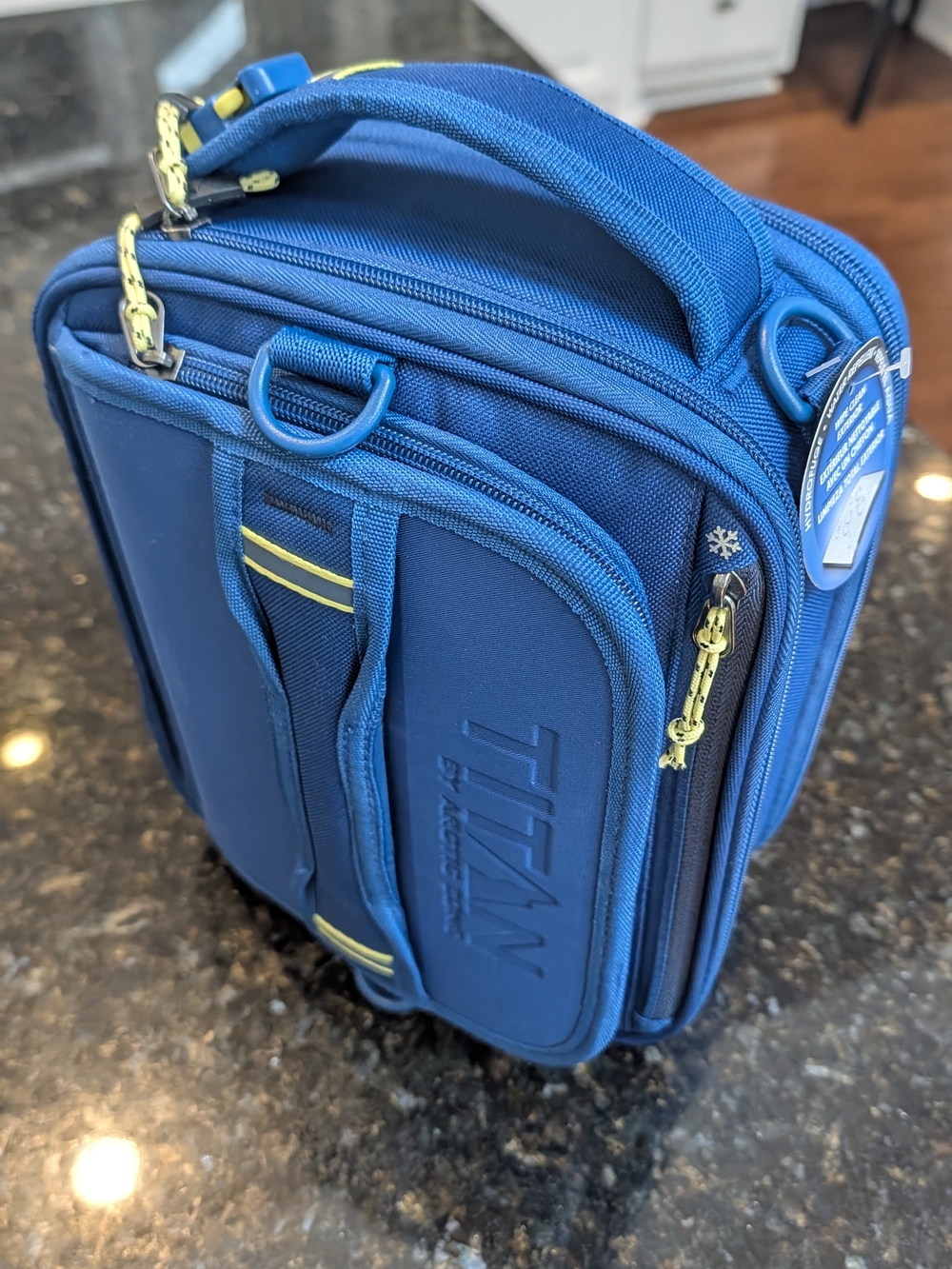 Titan Blue Lunch Bag with Yellow Accents